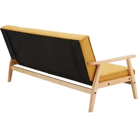 SalesFever Schlafsofa Strukturstoff 3-Sitzer Senfgelb