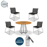 Houe Set mit CIRCLE Dining Table Ø110 und 4 x CLICK Dining Chair ohne Armlehnen Black