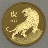The Perth Mint Australia Goldmünze 1/20 oz Tiger 2022 Lunar III