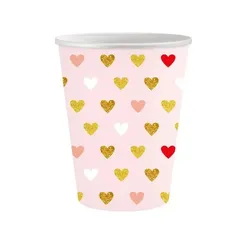 Party Pappbecher 250 ml 6 Stück XoXo Pink