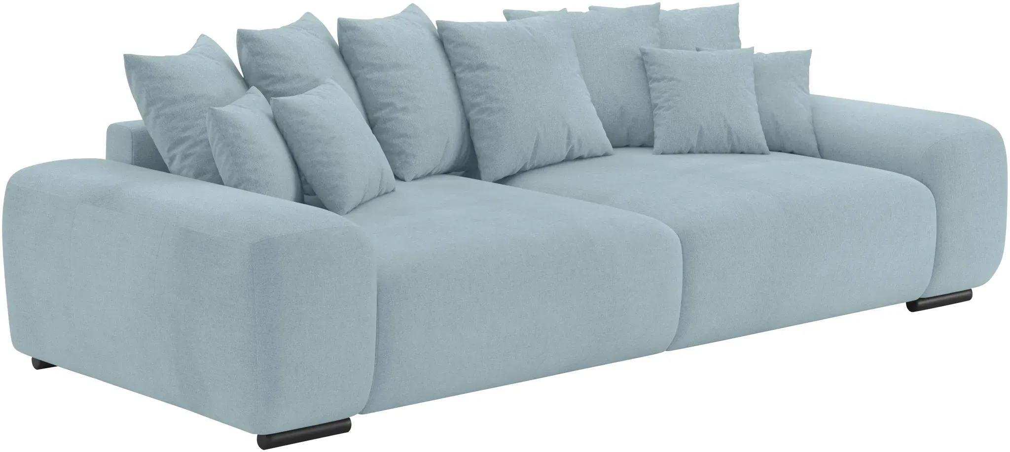 Big-Sofa HOME AFFAIRE "Sundance II" Sofas Gr. B/H/T: 310cm x 92cm x 141cm, Microfaser, blau (novaclean avanti 14 grau) Dauerschläfer