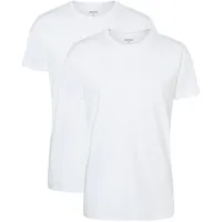 Camano Herren T-Shirt, 2er Pack mit Rundhalsausschnitt, weiß