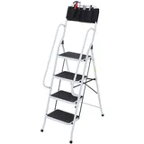 Homcom Trittleiter Metall, Stahl