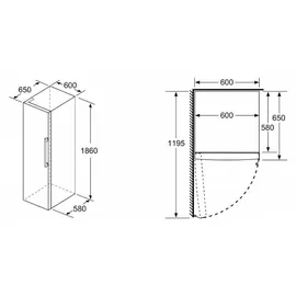 Bosch Serie 4 KSV36VLDP Kühlschrank (346 l, 1860 mm hoch, Inoxlook)