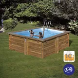 Gre Echtholzpool Carra 3 Fassungsvermögen 7.700 l 305 cm x 305 cm x 119 cm