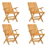 vidaXL Gartenstühle 4 Stk. Klappbar 61x67x90 cm Massivholz Teak