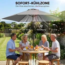 Outsunny Balkonschirm 295 x 295 cm Grau