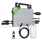 BATENORY 800W Wechselrichter 2 MPPT Tracking und WiFi App-Steuerung, Leistung einstellbar 500W-800W Micro Wechselrichter Balkonkraftwerk für PV Module - 5m Kabel (0% MwSt DE)