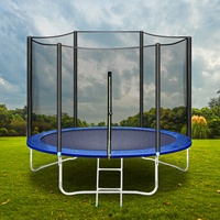 Trampolin Ø 183/244/305/366/427cm Gartentrampolin mit Sicherheitsnetz, Trampolin mit Leiterkombination, UV-beständig wasserdichtes Outdoor-Trampolin für Kinder und Familie