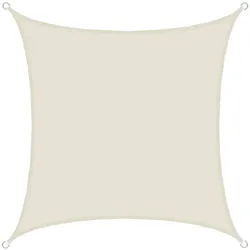 UPF50+ Sonnensegel 3x3 Polyester Quadratisch Wasserabweisend Garten Balkon Beige