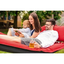 AMAZONAS Hängematte Fat Hammock XXL Set + Olymp-Gestell aus FSC-zertifiziertem Holz - Rot