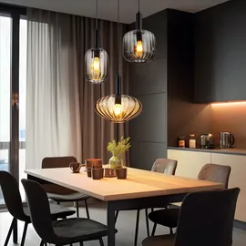 GLOBO Pendelleuchte Hängelampe Esszimmerlampe 3-Flammig Glas Deckenleuchte Designlampe