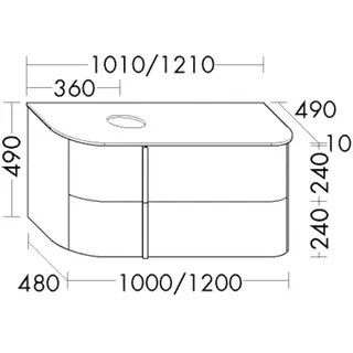 Burgbad Waschtischunterschrank Lavo 2.0 490x1210x495 Frassino Dekor Cappuccino, SFZY121RF5054 SFZY121RF5054
