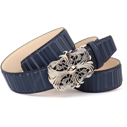 Ledergürtel ANTHONI CROWN, Damen, Gr. 110, blau (dunkelblau), Rindsleder, casual, Gürtel