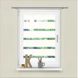 Gardinenbox Fensterfolie selbsthaftend Streifen 10 cm 67x200 cm Sichtschutzfolie Anti-UV statische Haftung Folie selbstklebend 201916000