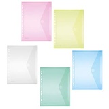 FolderSys Sichttasche A4, Lochrand, transparent farbig Sortiert, 10 Stück