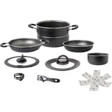 Brunner Pirate NG 7+1" – Erwachsene Camping Zubehör Alu-Topfset Vacublock 9-TLG, Multicolor, Einheitsgröße