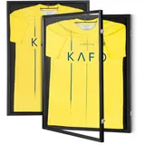 Vevor 2er-Set Trikot-Vitrine 590 x 790 x 40 mm abschließbare Schattenbox für Sporttrikots mit 98% UV-Schutz PC-Glas und Kleiderbügeln für Baseball- Basketball- Football- Hockey-Shirts und Uniformen