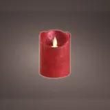 Lumineo LED Kerze 7,5 x 10 cm rot