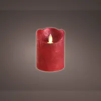 Lumineo LED Kerze 7,5 x 10 cm rot