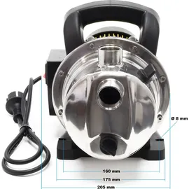 Wiltec Gartenpumpe 2800l/h 600W Tragegriff & Wasserablassschraube