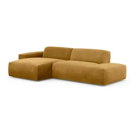 TRENDMANUFAKTUR Ecksofa TRENDMANUFAKTUR "Braga, mit hochwertigem Kaltschaum, L-Form, in Cord erhältlich", gelb (mustard), B:275cm H:72cm T:160cm, 88% Polyester, 12% Polyacryl, Sofas, Ecksofa, modernes Sofa, Couch mit hohem Sitzkomfort, 275/72/160 cm (B/H/T)