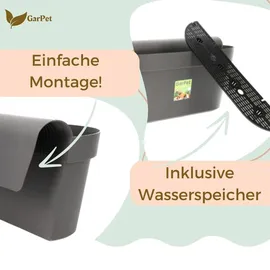 GarPet Geländerkasten Balkon 49 x 21 x 23 cm Anthrazit