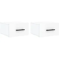 vidaXL Nachtschrank 2 Stk. 35 x 35 x 20 cm Hochglanz-Weiß