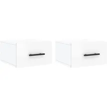 vidaXL Nachtschrank 2 Stk. 35 x 35 x 20 cm Hochglanz-Weiß