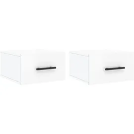 vidaXL Nachtschrank 2 Stk. 35 x 35 x 20 cm Hochglanz-Weiß