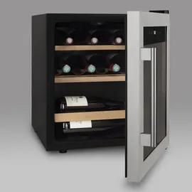 les petits champs Weinkühlschrank CAVC15 / 15 Flaschen / 4°C / Digitales Bedienfeld /4 Böden / Silber