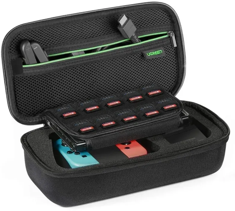 UGREEN Tasche für Nintendo Switch Zubehör Tasche stoßfest Zubehör Case Tragetasche Hülle Schutz Tasche unterstützt für Nintendo Switch Konsole, 10 Spiele und anderes Zubehör