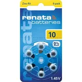 Renata Hörgerätebatterie ZA 10, 60 Batterien (10 Karten mit je 6 Batterien)