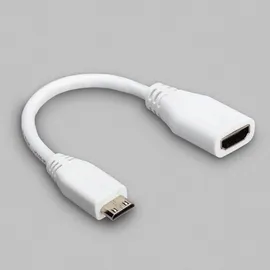 BerryBase offizielles Raspberry Pi Micro HDMI Adapterkabel D-Stecker - A-Buchse, weiß, 235mm
