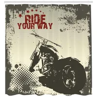 ABAKUHAUS Duschvorhang Abenteuer mit Motorrad 175 x 220 cm