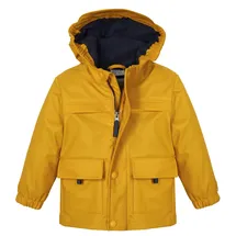 KILLTEC first instinct by killtec Kinder Gummierte Jacke mit Kapuze FIOS 23 MNS JCKT, Senfgelb, 122/128, 42908-000