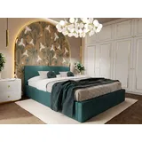 Muralo Polsterbett Stoffbett Bett mit Container Doppelbett Polsterbett mit Bettkasten Türkis