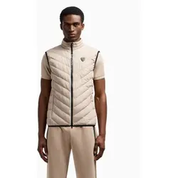EA7 für Herren. 8NPQ02_PNE1Z Faltbare Steppweste aus beigem technischem Gewebe (L), Lässig, Polyester