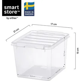orthex SmartStore Aufbewahrungsbox Classic 3 3 L 3-tlg. transparent/weiß
