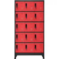 VidaXL Schließfachschrank Anthrazit und Rot 90x40x180 cm Stahl