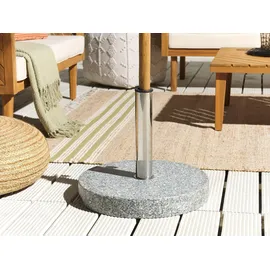 Beliani Schirmständer Granit/Edelstahl Ø 45 cm Grau