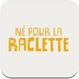 Untersetzer aus Kork – geboren für den Raclette Humor Witz Käse – 1 Stück (95 x 95 mm)