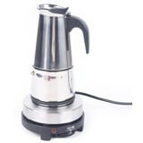 Lightakai Espressokocher, 220V Edelstahl Elektrisch Kaffeekanne 6 Tassen Espressokanne, 300 ml Mokkakocher Kaffeebereiter Moka Espressokännchen mit Elektroherd, Spülmaschinengeeignet (6 Tassen 300ml)