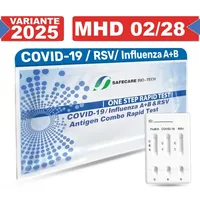 25x 4in1 Safecare: Covid-19 + RSV + Influenza A/B Combo Antigen Selbsttest | MHD 01/28 neueste Variante | Grippe Corona  SARS-CoV-2 Schnelltest | 3124
