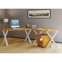VCM Holz Schreibtisch Eckschreibtisch schlicht 190x190 Form links oder