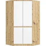 Akord Kleiderschrank Artisan Eiche 100 Cm 4 Türen Front Weiß 6 Regalböden B100xh180xt50 Cm