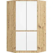 Akord Kleiderschrank Artisan Eiche 100 Cm 4 Türen Front Weiß 6 Regalböden B100xh180xt50 Cm