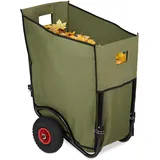 Relaxdays Laubwagen, klappbar 160 L Dunkelgrün,Rot,Schwarz