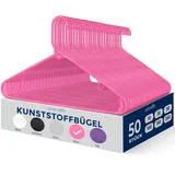 SereneLife Kleiderbügel Platzsparend 50 Stück, Bügel rutschfest mit Einkerbungen im Schulterbereich für Kinder & Erwachsene, Hangers Clothes, Aufhänger für Garderobe & Schrank, Kunststoff, Rosa