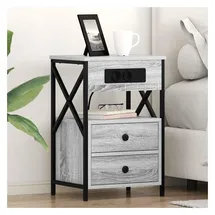 vidaXL Nachtschrank 2 pcs 40 x 31 x 60 cm Grau
